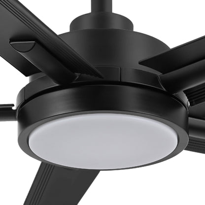 60" Black Ceiling Fan with Light & Remote – Modern 5-Blade, Quiet DC Motor