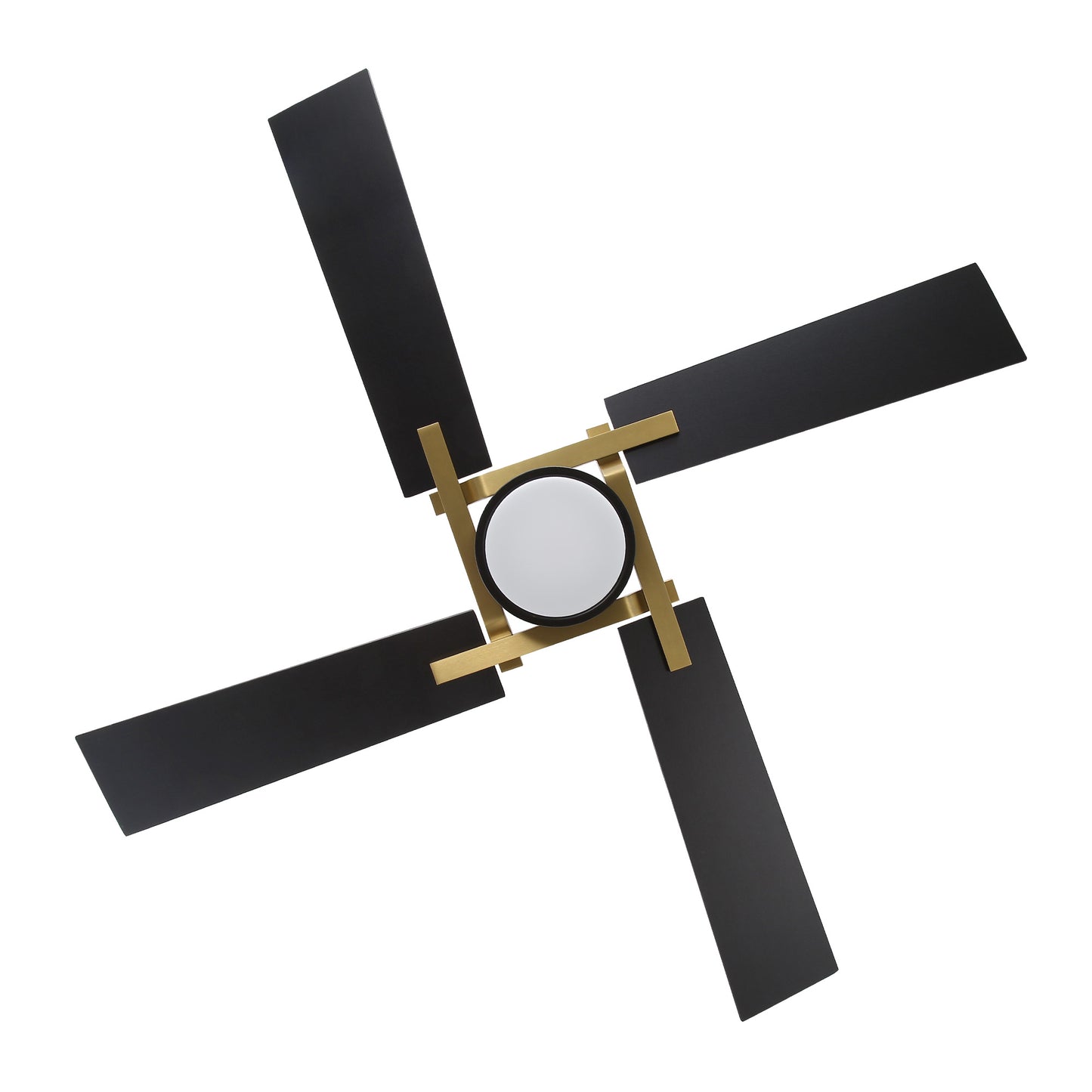 56" Gold and Black Ceiling Fan with LED Light – Modern Dimmable Fan with Remote