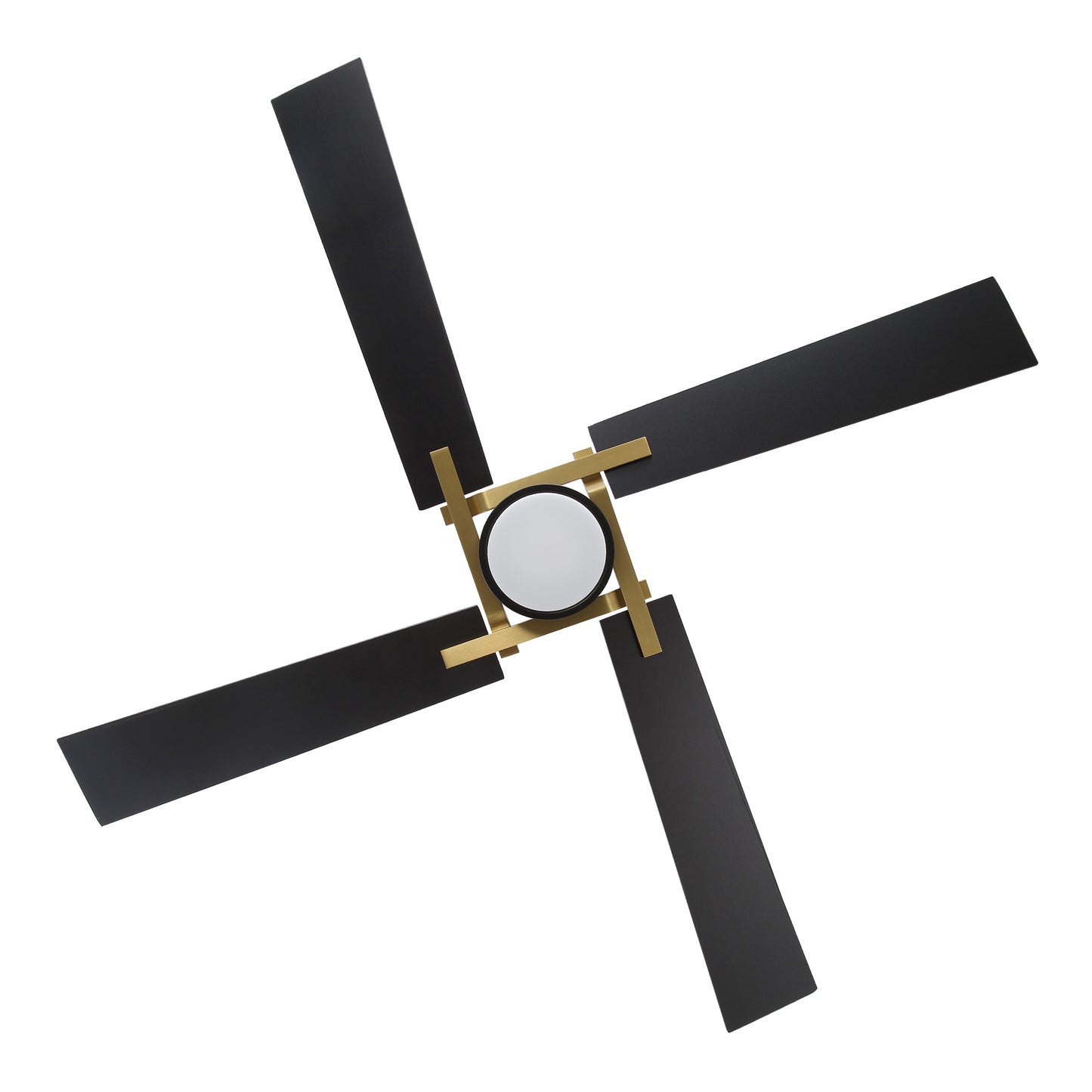 72" Gold and Black Ceiling Fan with LED Light – Modern Dimmable Fan with Remote
