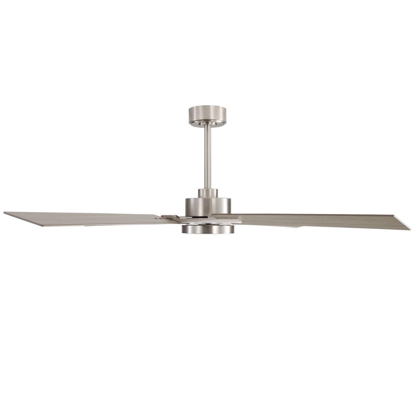72" Brushed Nickel Ceiling Fan with Wood Blades and LED Light – Modern Remote Fan