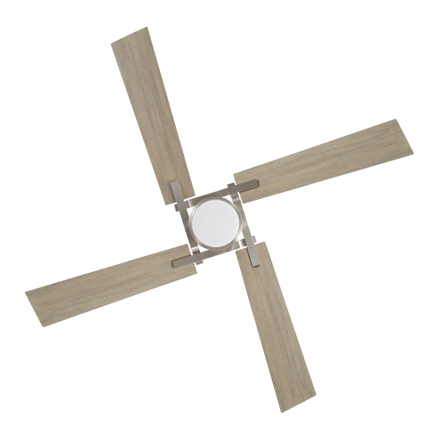 72" Brushed Nickel Ceiling Fan with Wood Blades and LED Light – Modern Remote Fan