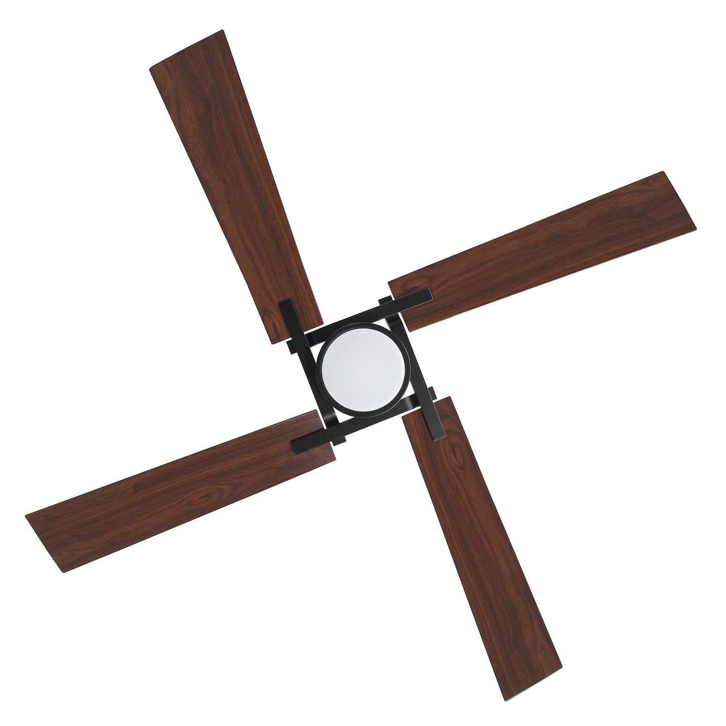 72" Black Ceiling Fan with Wood Blades and LED Light – Modern Dimmable Fan with Remote