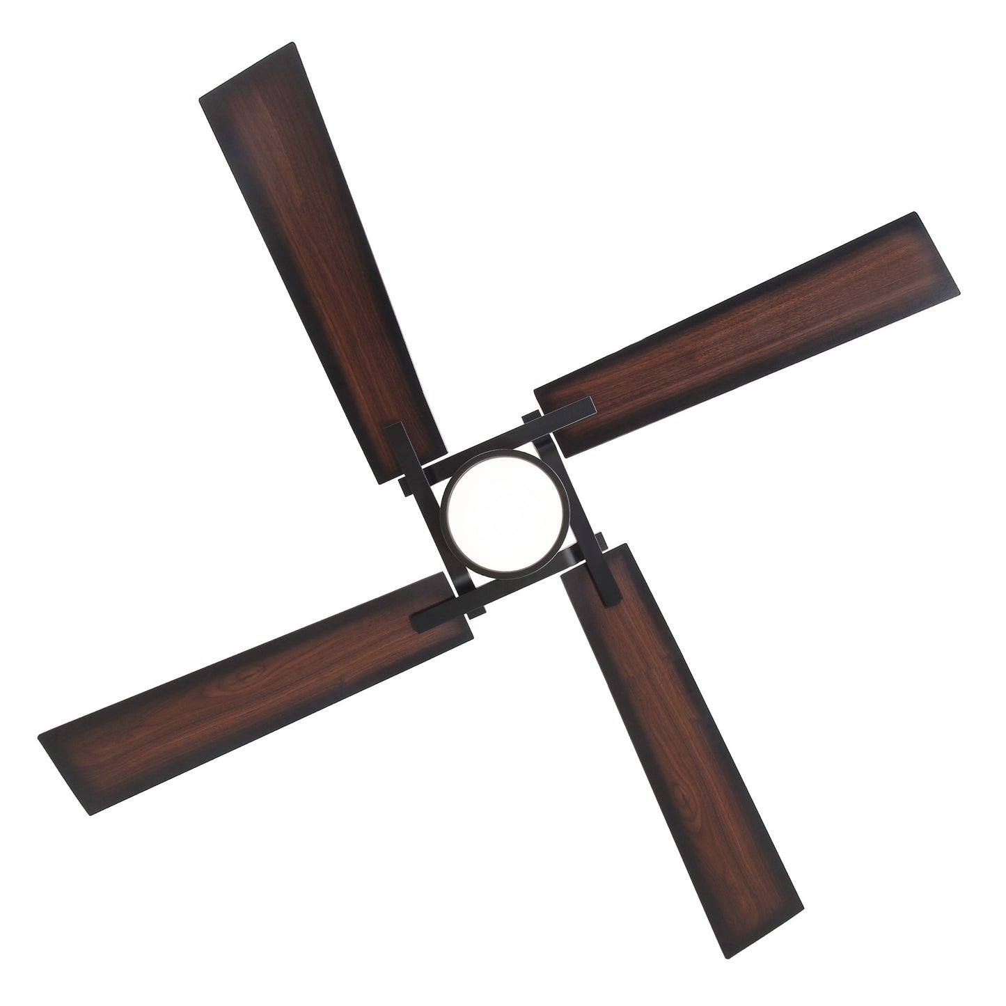 72" Black Ceiling Fan with Wood Blades and LED Light – Modern Dimmable Fan with Remote