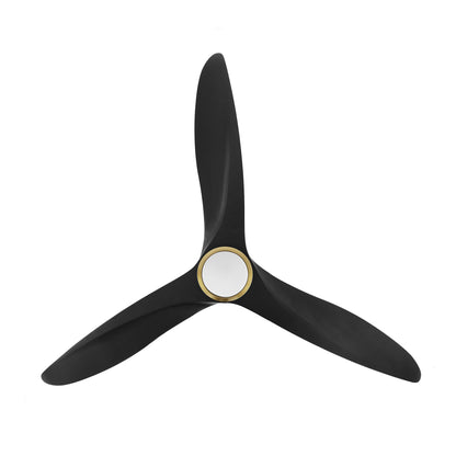 52" Gold and Black Ceiling Fan with LED Light and Remote – Modern Dimmable Fan