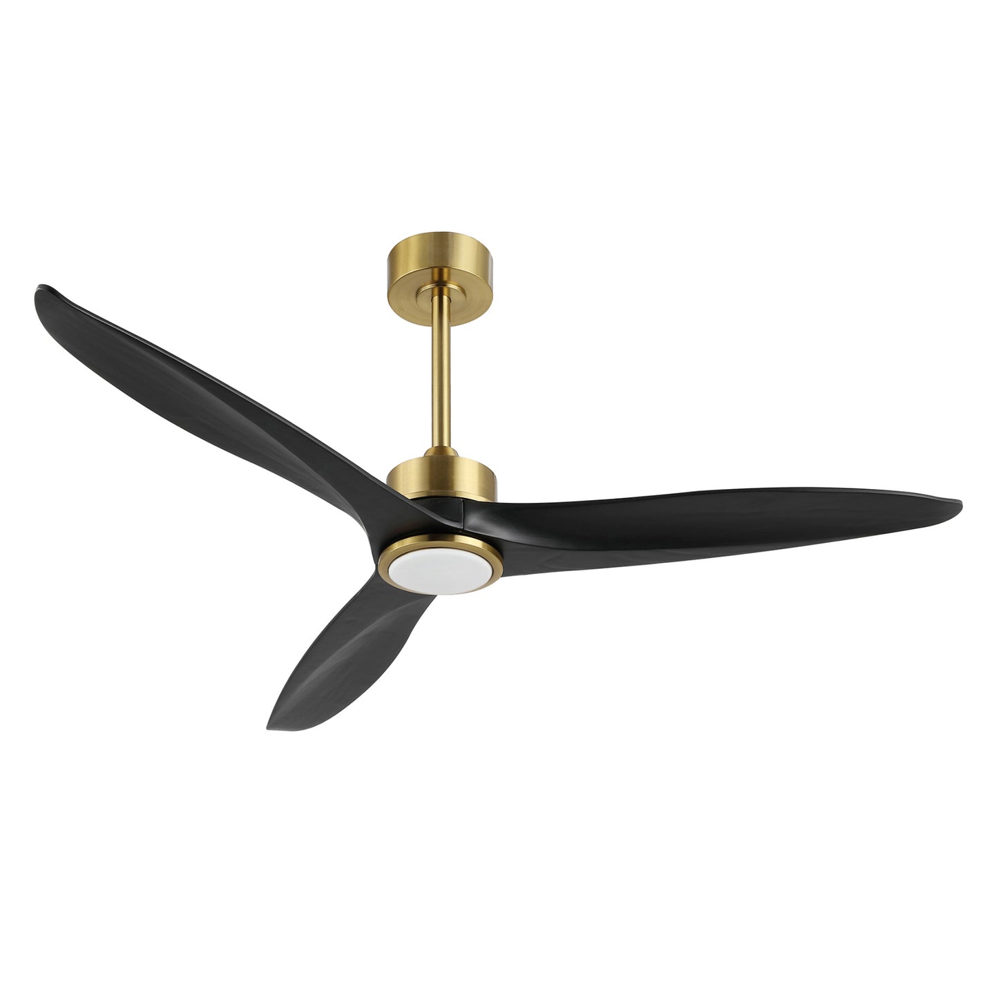52" Gold and Black Ceiling Fan with LED Light and Remote – Modern Dimmable Fan