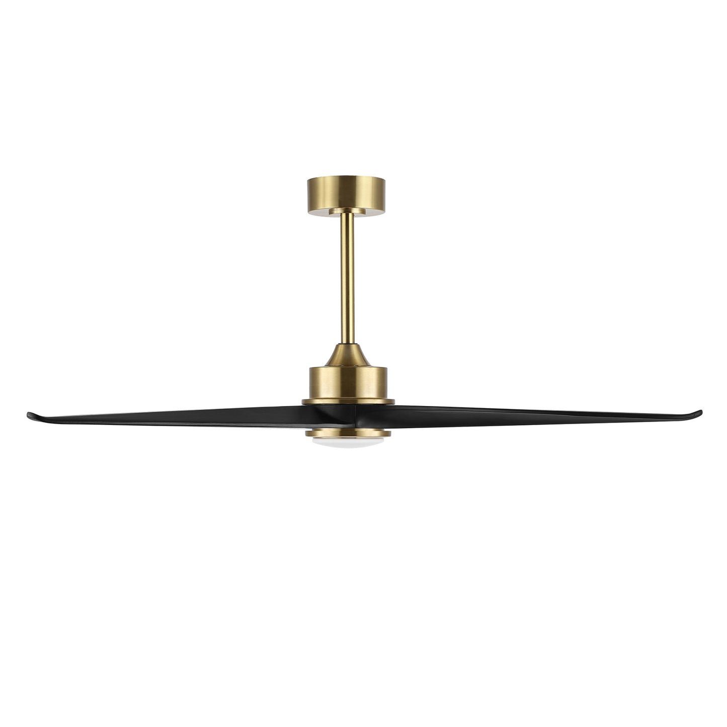 52" Gold and Black Ceiling Fan with LED Light and Remote – Modern Dimmable Fan