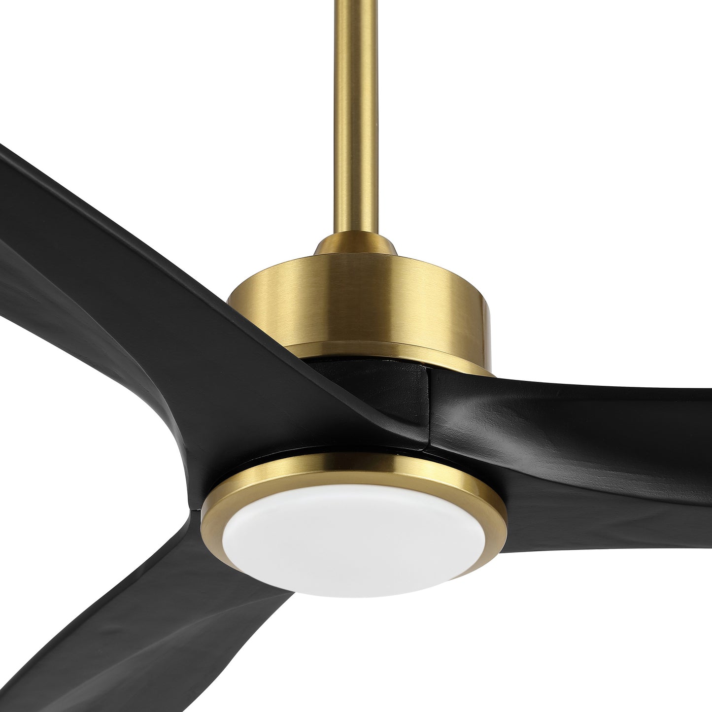 52" Gold and Black Ceiling Fan with LED Light and Remote – Modern Dimmable Fan