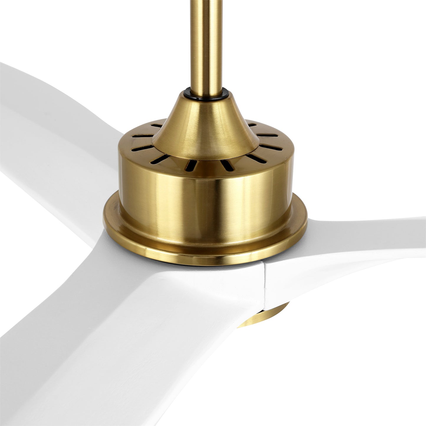 52" Gold and White Ceiling Fan with Remote – Modern No Light Fan
