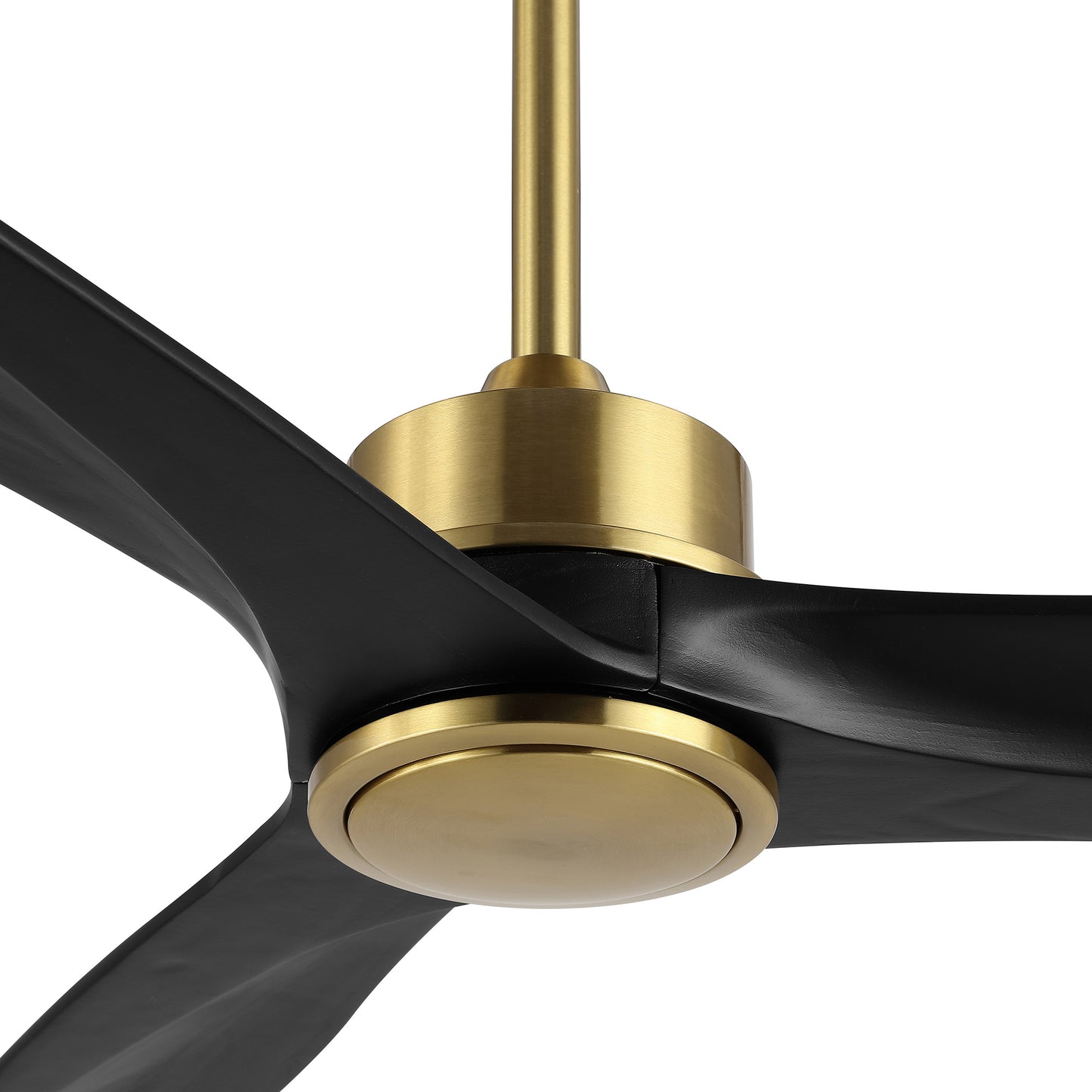 52" Gold and Black Ceiling Fan with Remote – Modern No Light Fan