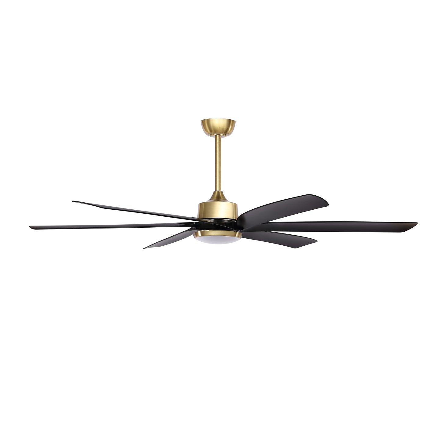64" Gold & Black Ceiling Fan with Light & Remote – Quiet 6-Speed DC Motor
