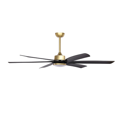 64" Gold & Black Ceiling Fan with Light & Remote – Quiet 6-Speed DC Motor