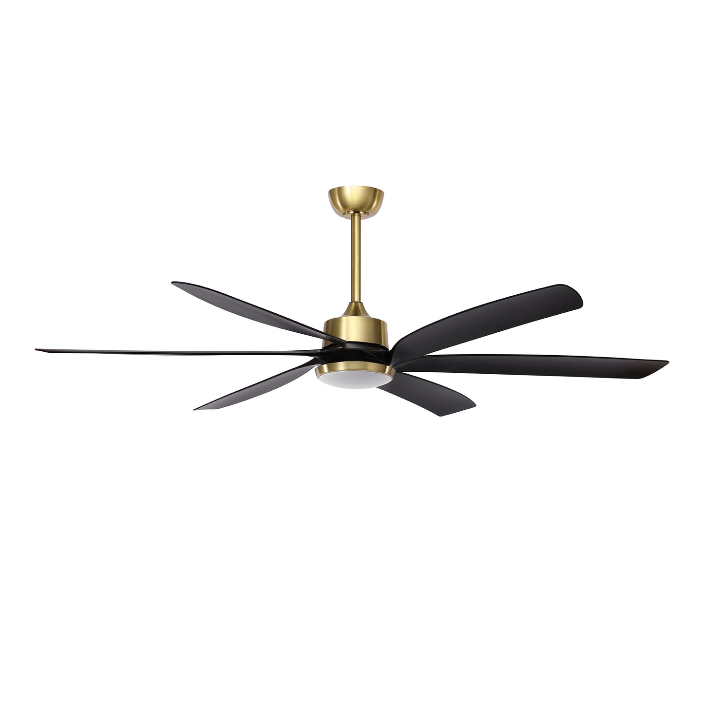 64" Gold & Black Ceiling Fan with Light & Remote – Quiet 6-Speed DC Motor