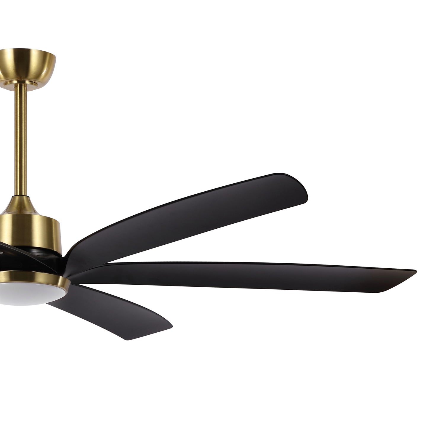 64" Gold & Black Ceiling Fan with Light & Remote – Quiet 6-Speed DC Motor