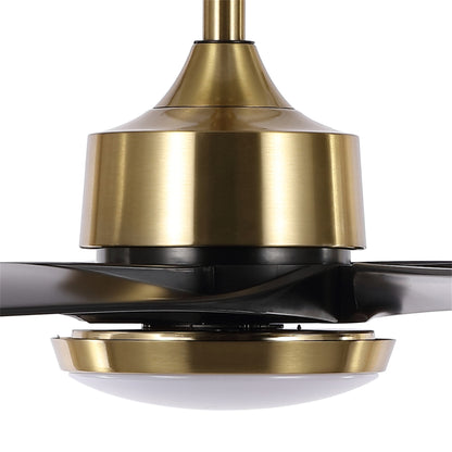 64" Gold & Black Ceiling Fan with Light & Remote – Quiet 6-Speed DC Motor