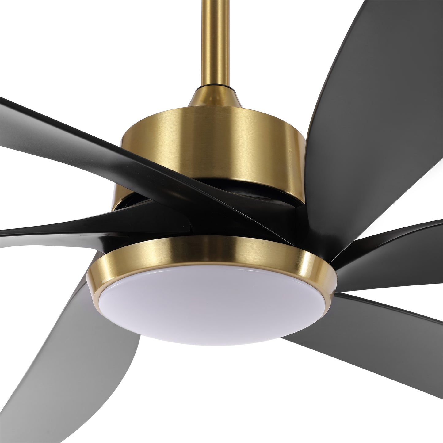 64" Gold & Black Ceiling Fan with Light & Remote – Quiet 6-Speed DC Motor