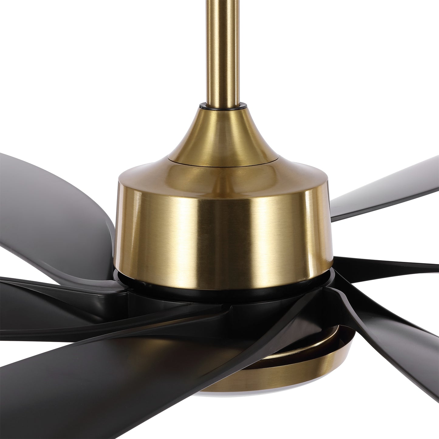 64" Gold & Black Ceiling Fan with Light & Remote – Quiet 6-Speed DC Motor