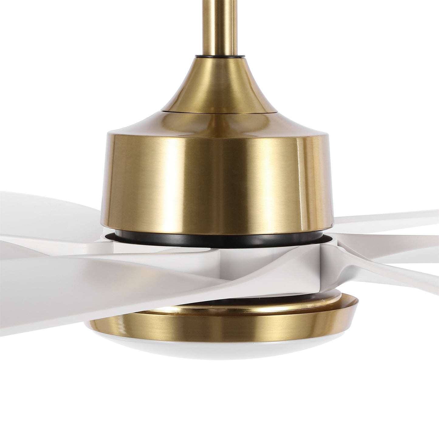 64" Gold & White Ceiling Fan with Light & Remote – Quiet 6-Speed DC Motor