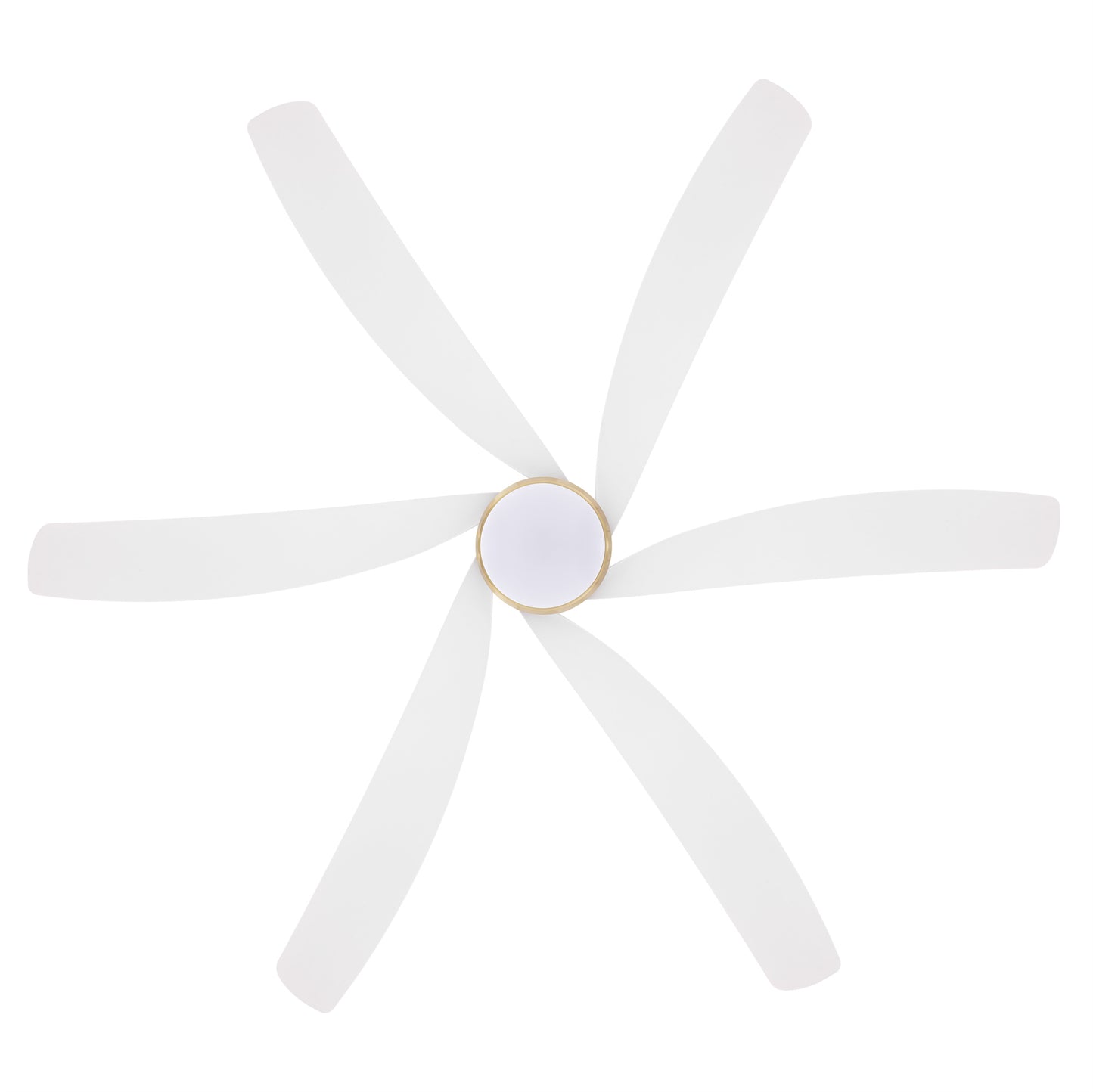 64" Gold & White Ceiling Fan with Light & Remote – Quiet 6-Speed DC Motor