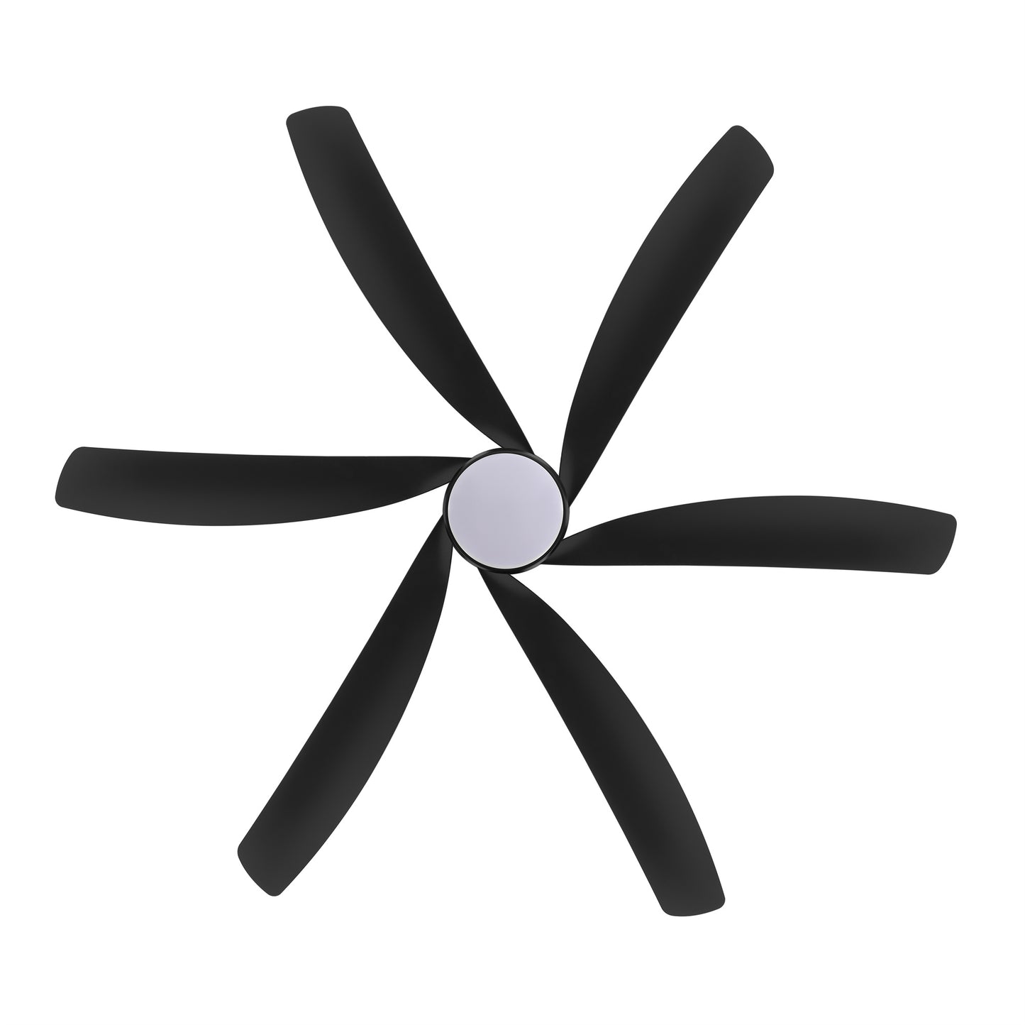 64" Matte Black Ceiling Fan with Light & Remote – Quiet 6-Speed DC Motor