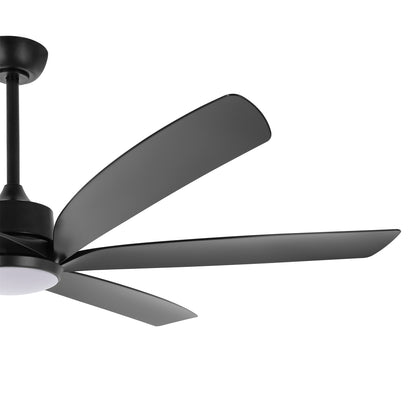 64" Matte Black Ceiling Fan with Light & Remote – Quiet 6-Speed DC Motor