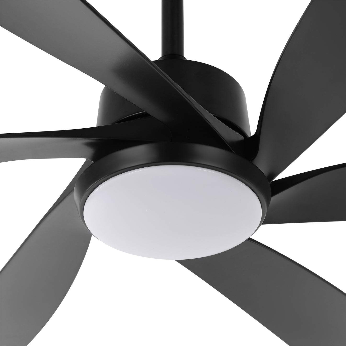 64" Matte Black Ceiling Fan with Light & Remote – Quiet 6-Speed DC Motor