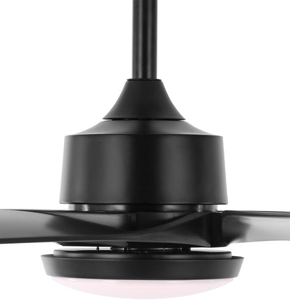 64" Matte Black Ceiling Fan with Light & Remote – Quiet 6-Speed DC Motor