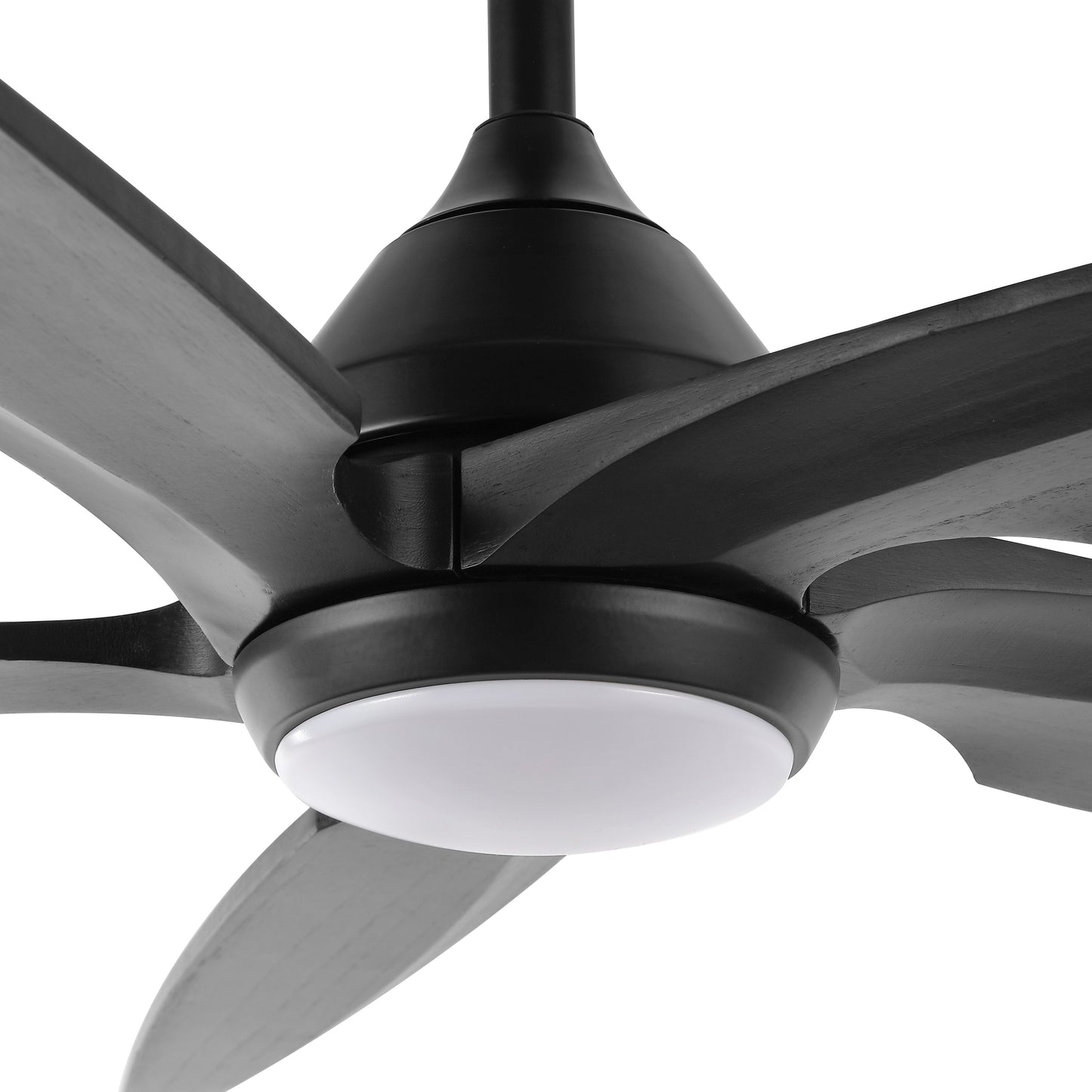54" Matte Black Ceiling Fan with LED Light and Remote – Modern Dimmable Fan