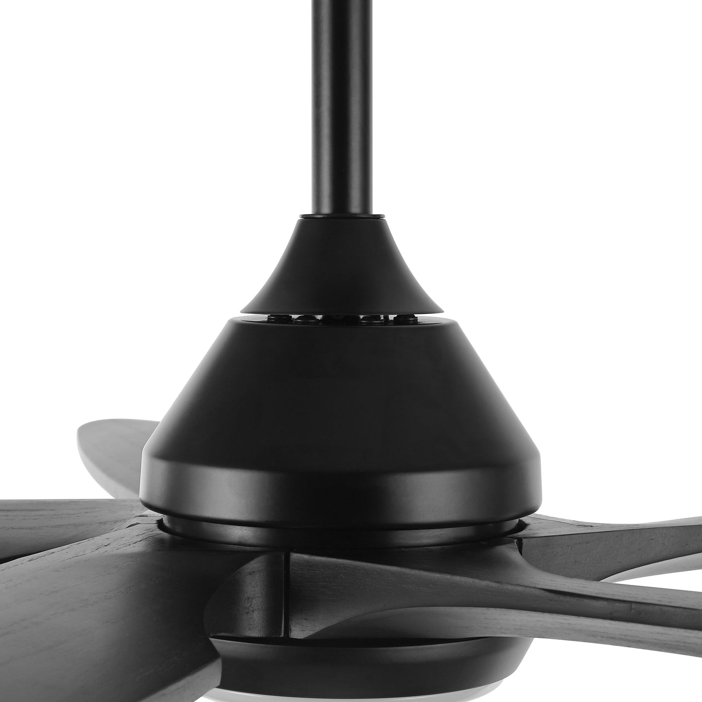 54" Matte Black Ceiling Fan with LED Light and Remote – Modern Dimmable Fan