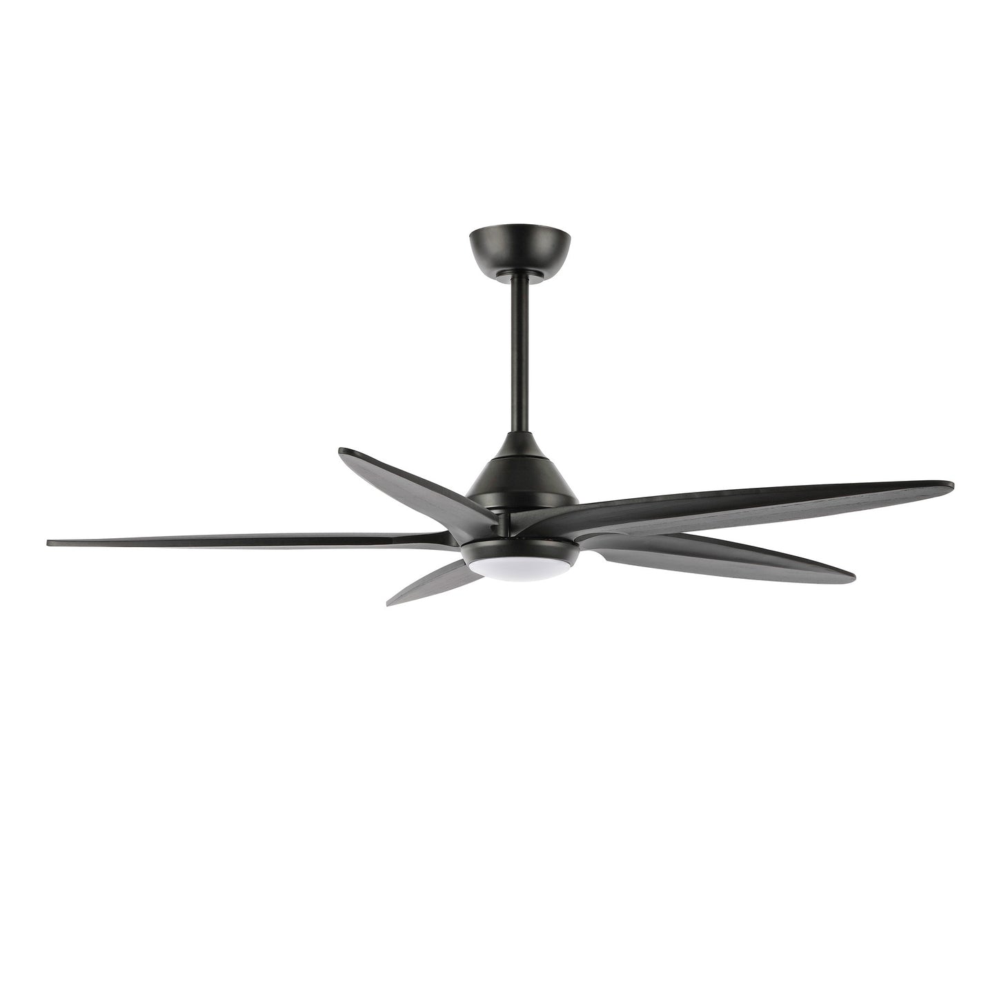54" Matte Black Ceiling Fan with LED Light and Remote – Modern Dimmable Fan