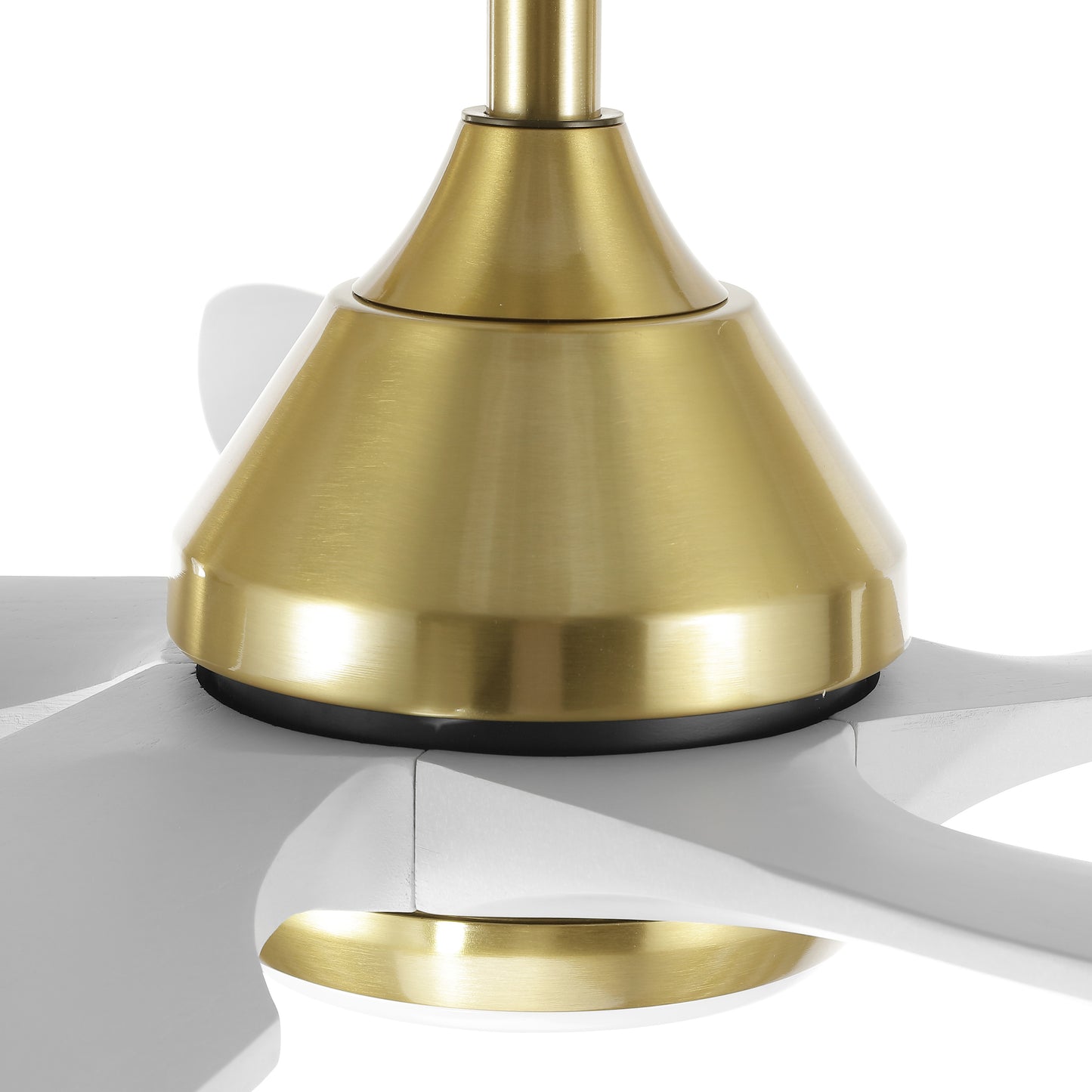 54" Gold and White Ceiling Fan with LED Light and Remote – Modern Dimmable Fan