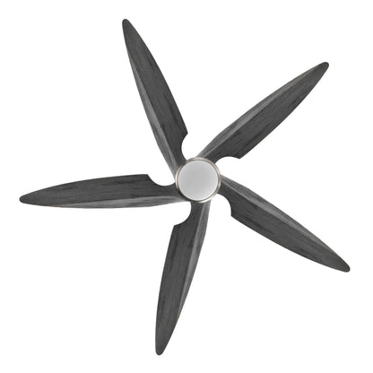54" Silver Ceiling Fan with Gray Blades and LED Light – Modern Remote Fan