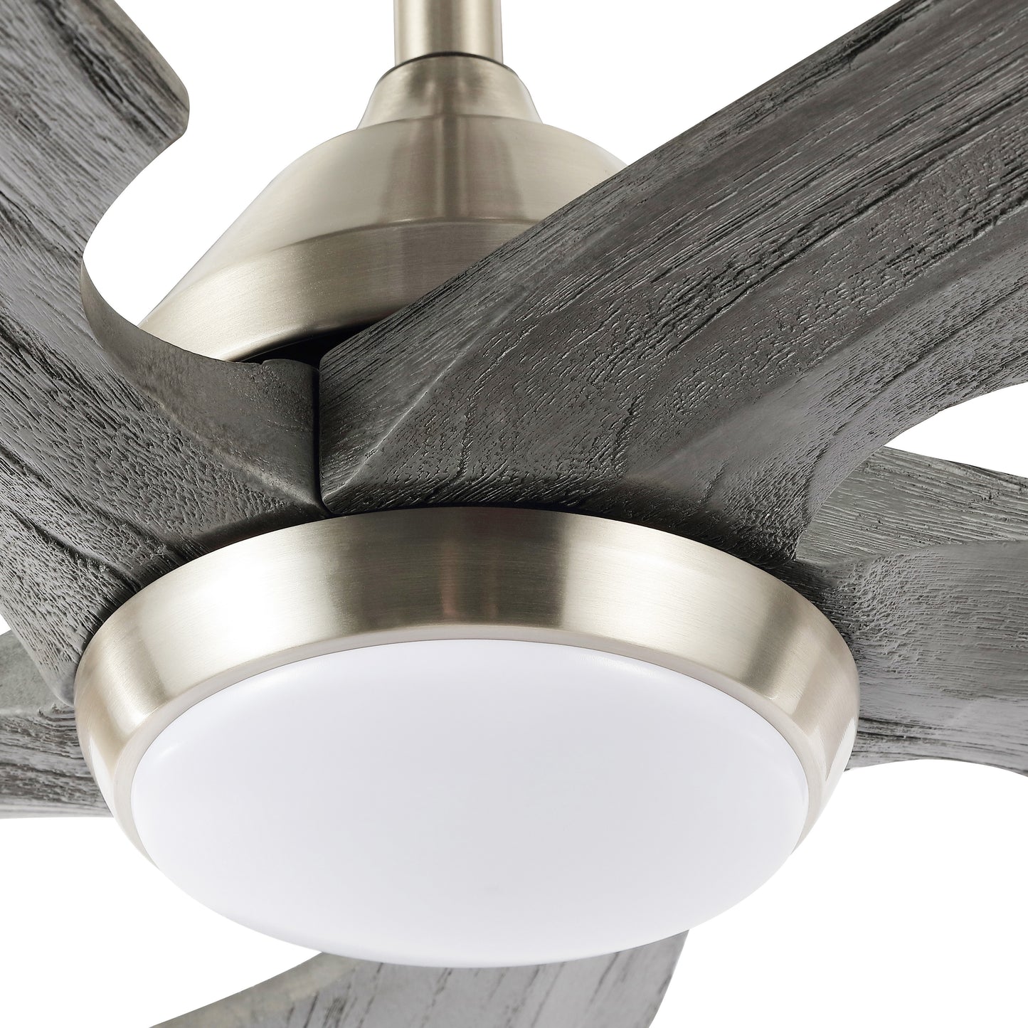 54" Silver Ceiling Fan with Gray Blades and LED Light – Modern Remote Fan