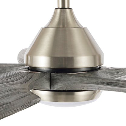 54" Silver Ceiling Fan with Gray Blades and LED Light – Modern Remote Fan