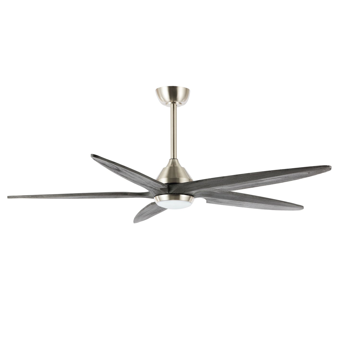 54" Silver Ceiling Fan with Gray Blades and LED Light – Modern Remote Fan