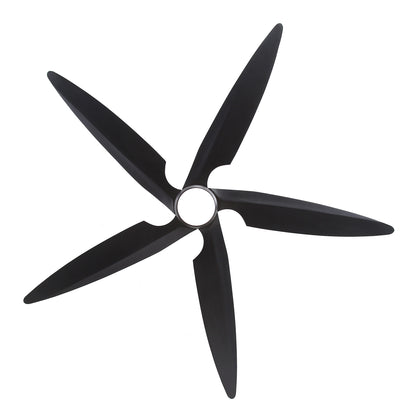 64" Matte Black Ceiling Fan with LED Light and Remote – Modern Large Room Fan