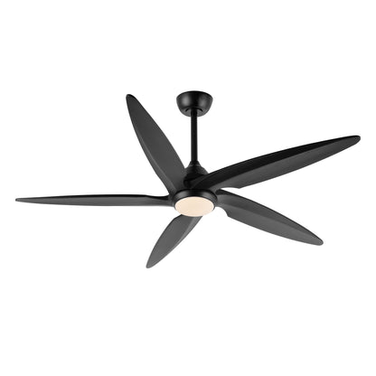 64" Matte Black Ceiling Fan with LED Light and Remote – Modern Large Room Fan