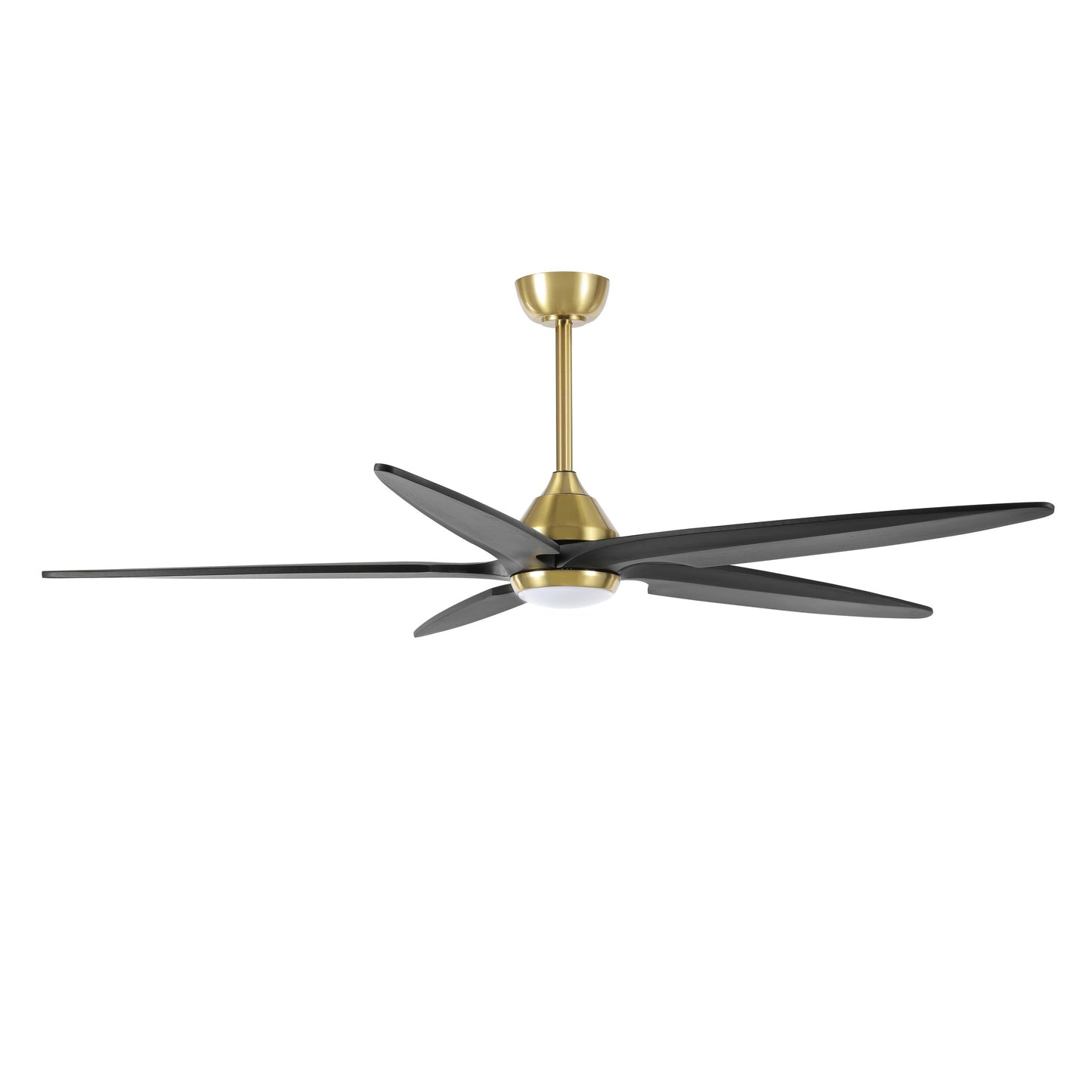 64" Gold and Black Ceiling Fan with LED Light and Remote – Modern Large Room Fan