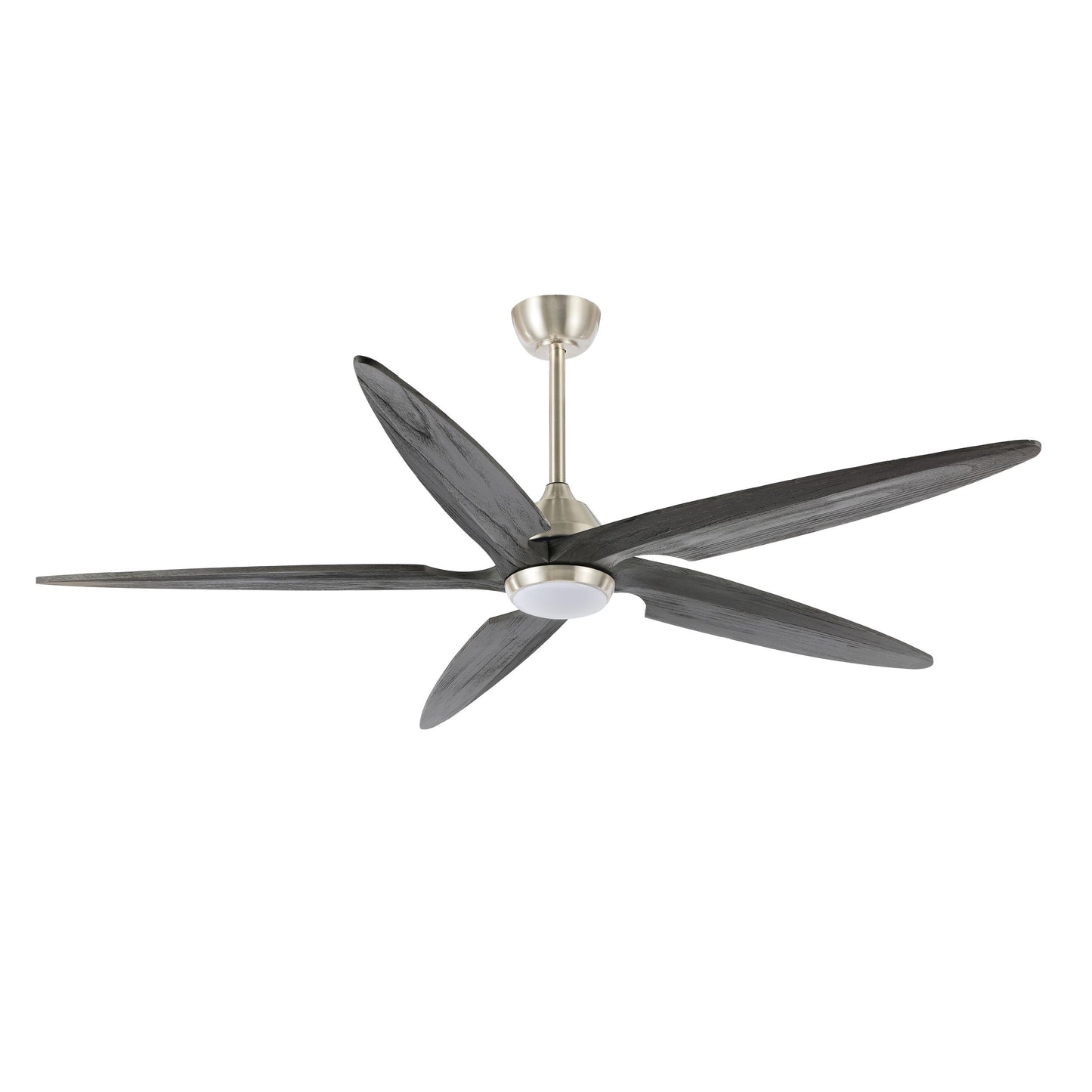 Ceiling Fan 64" Modern Nickel + Gray 5-Blade with LED Light