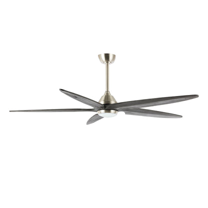 Ceiling Fan 64" Modern Nickel + Gray 5-Blade with LED Light