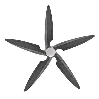 Ceiling Fan 64" Modern Nickel + Gray 5-Blade with LED Light