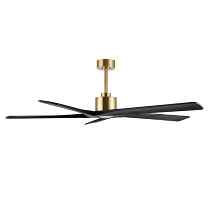 54" Gold & Black Ceiling Fan with Light & Remote – Modern 5-Blade, Quiet DC Motor