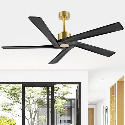 54" Gold & Black Ceiling Fan with Light & Remote – Modern 5-Blade, Quiet DC Motor