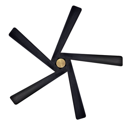 64" Gold & Black Ceiling Fan with Light & Remote – Modern 5-Blade, Quiet DC Motor