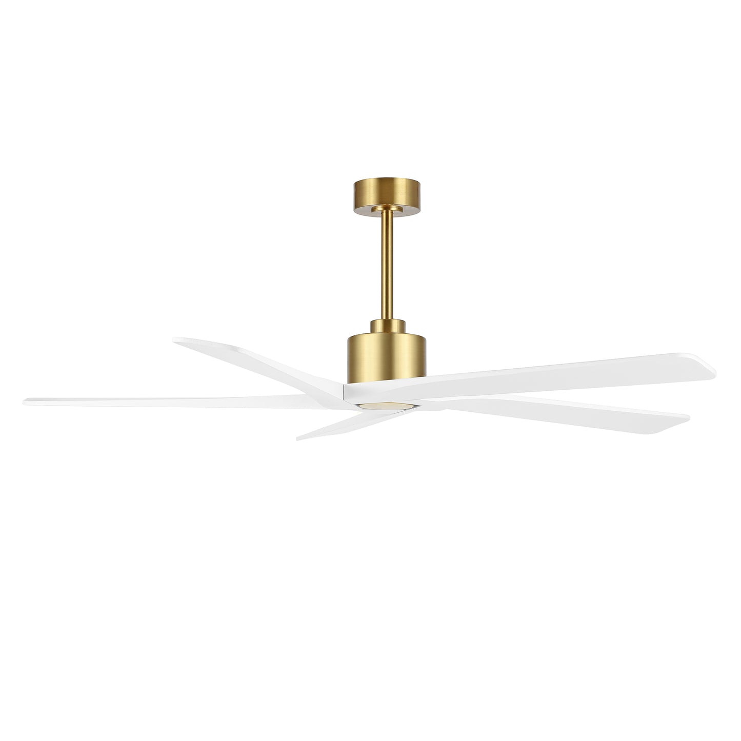 54" Gold & White Ceiling Fan with Light & Remote – Modern 5-Blade, Quiet DC Motor
