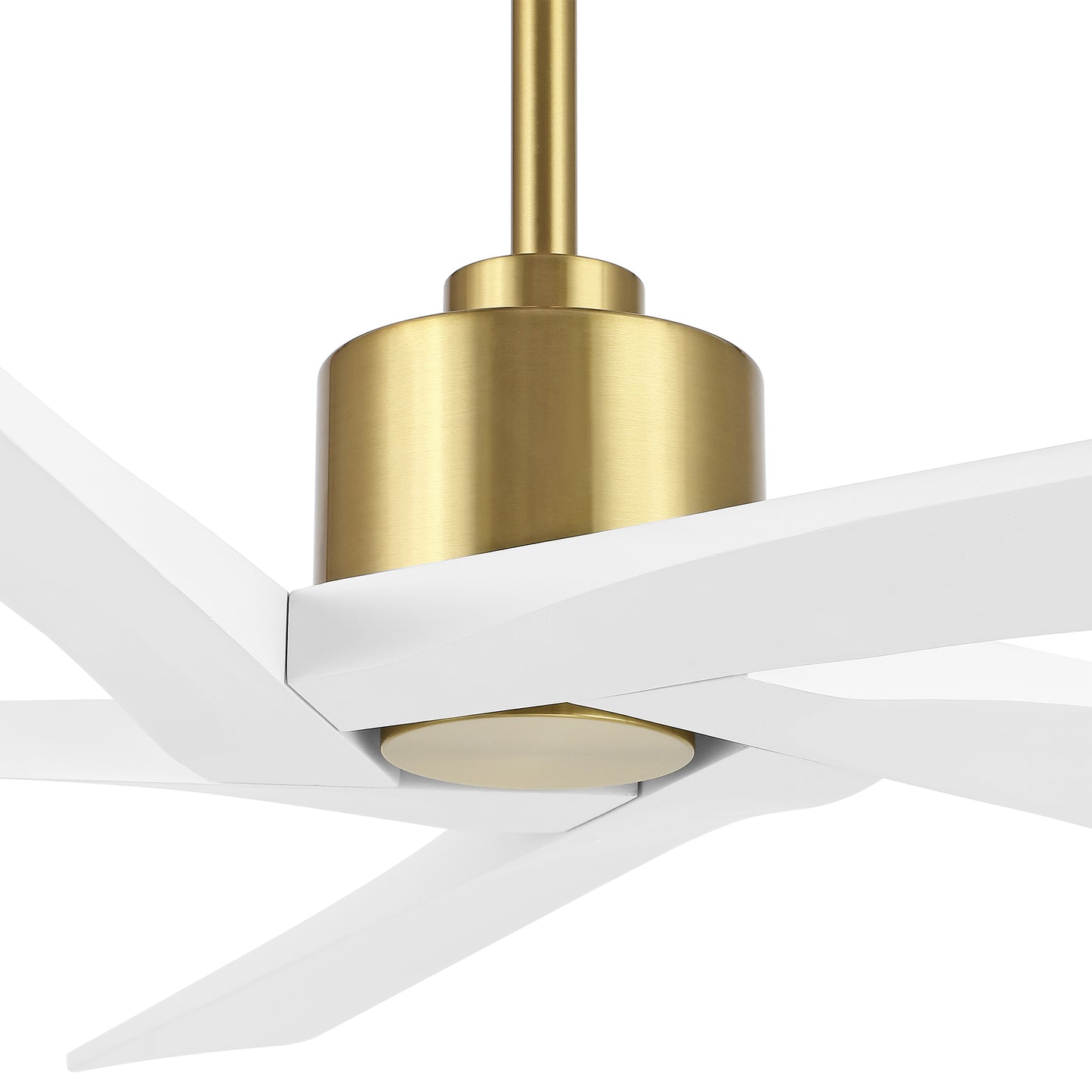 54" Gold & White Ceiling Fan with Light & Remote – Modern 5-Blade, Quiet DC Motor