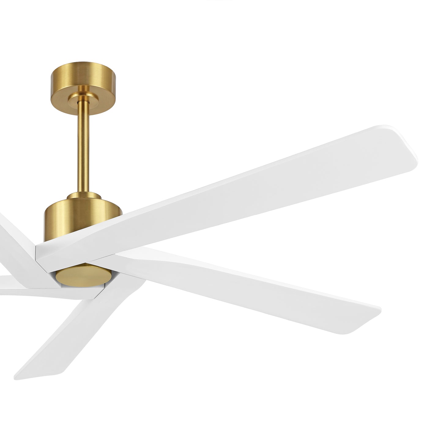 54" Gold & White Ceiling Fan with Light & Remote – Modern 5-Blade, Quiet DC Motor
