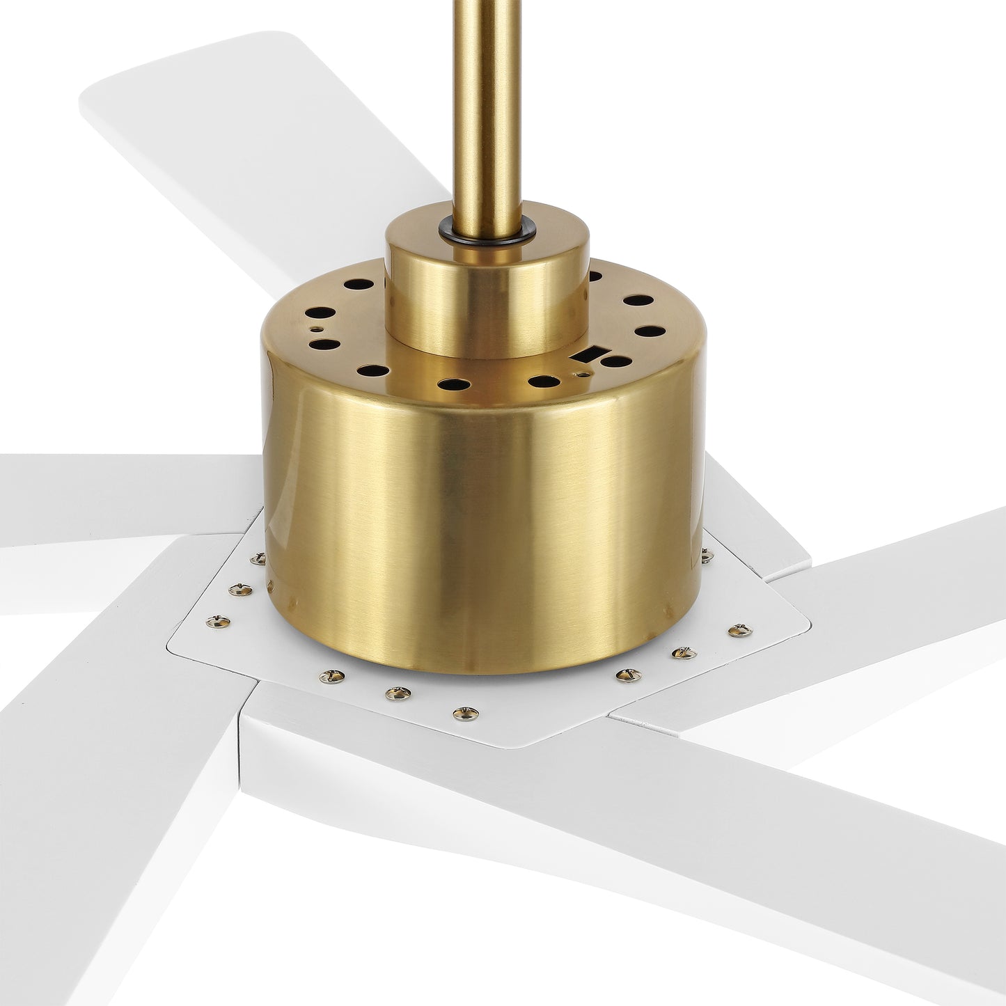 54" Gold & White Ceiling Fan with Light & Remote – Modern 5-Blade, Quiet DC Motor