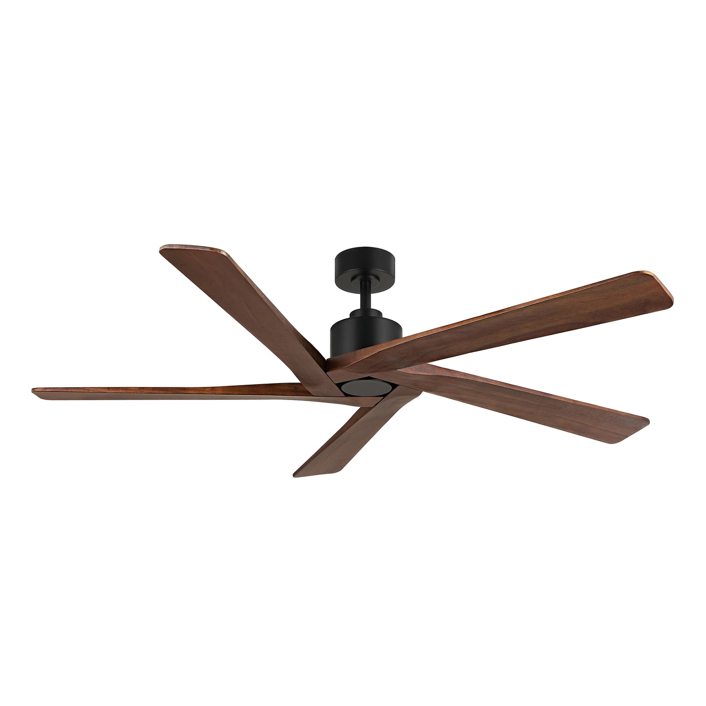 64" Black & Wood Ceiling Fan with Light & Remote – Modern 5-Blade, Quiet DC Motor