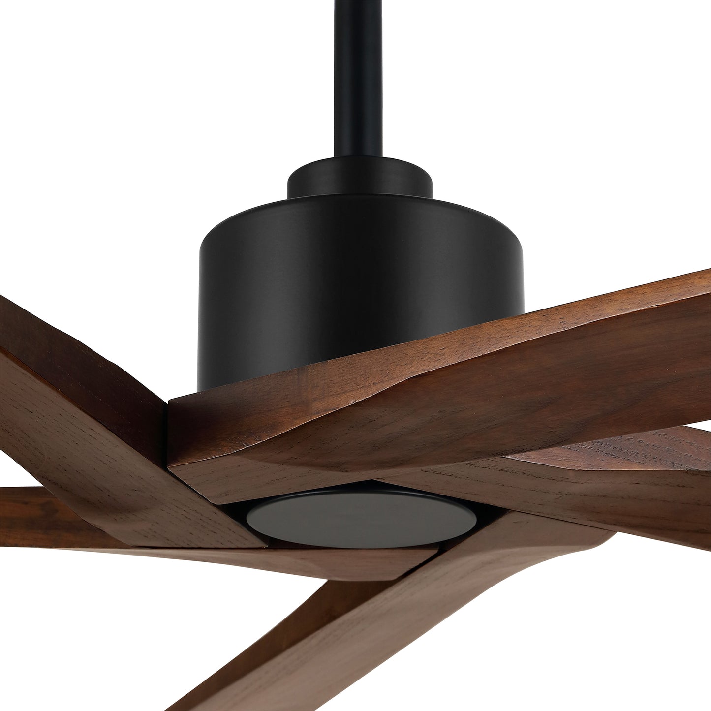 64" Black & Wood Ceiling Fan with Light & Remote – Modern 5-Blade, Quiet DC Motor