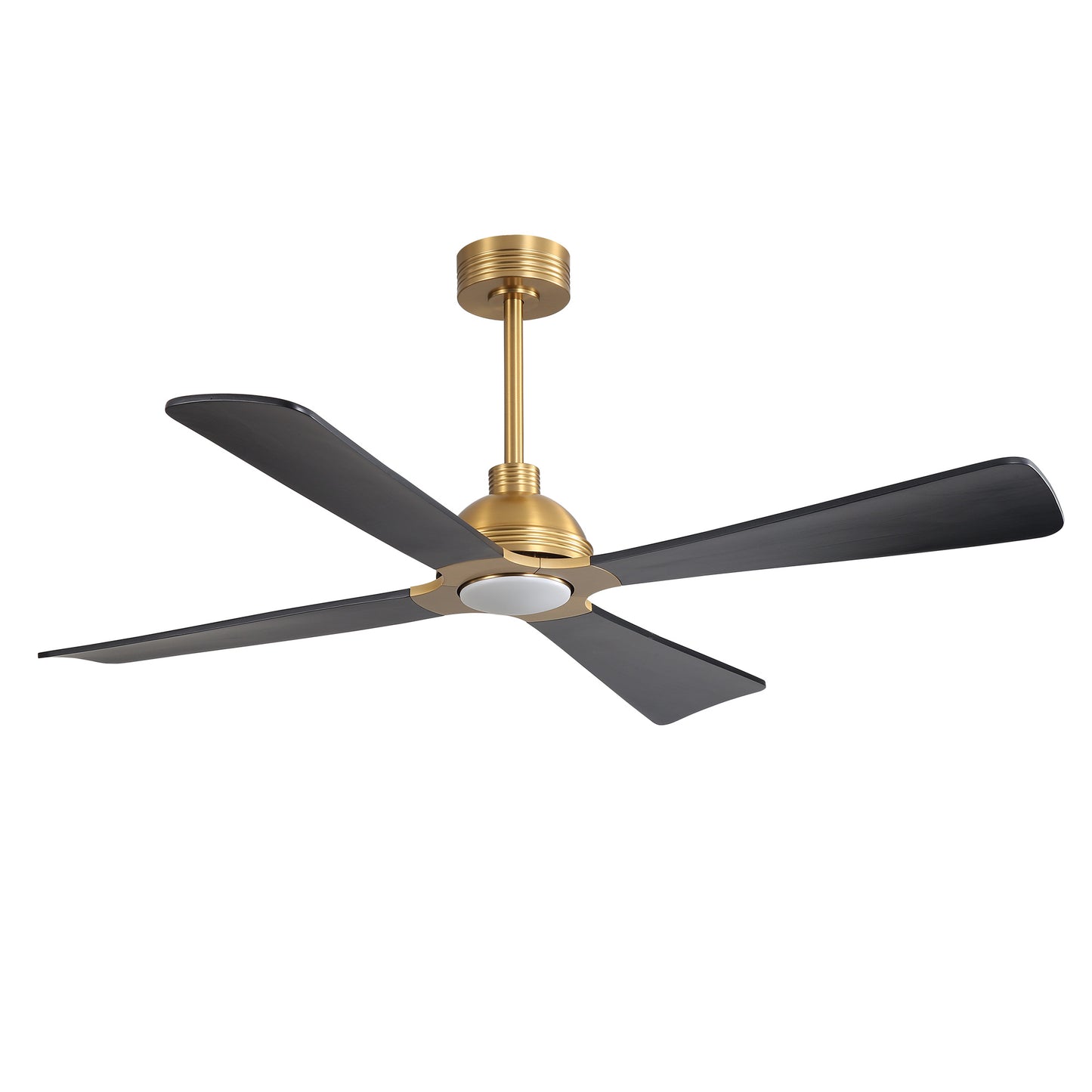 56" Gold & Black Ceiling Fan with Light & Remote – Modern 4-Blade, Quiet DC Motor